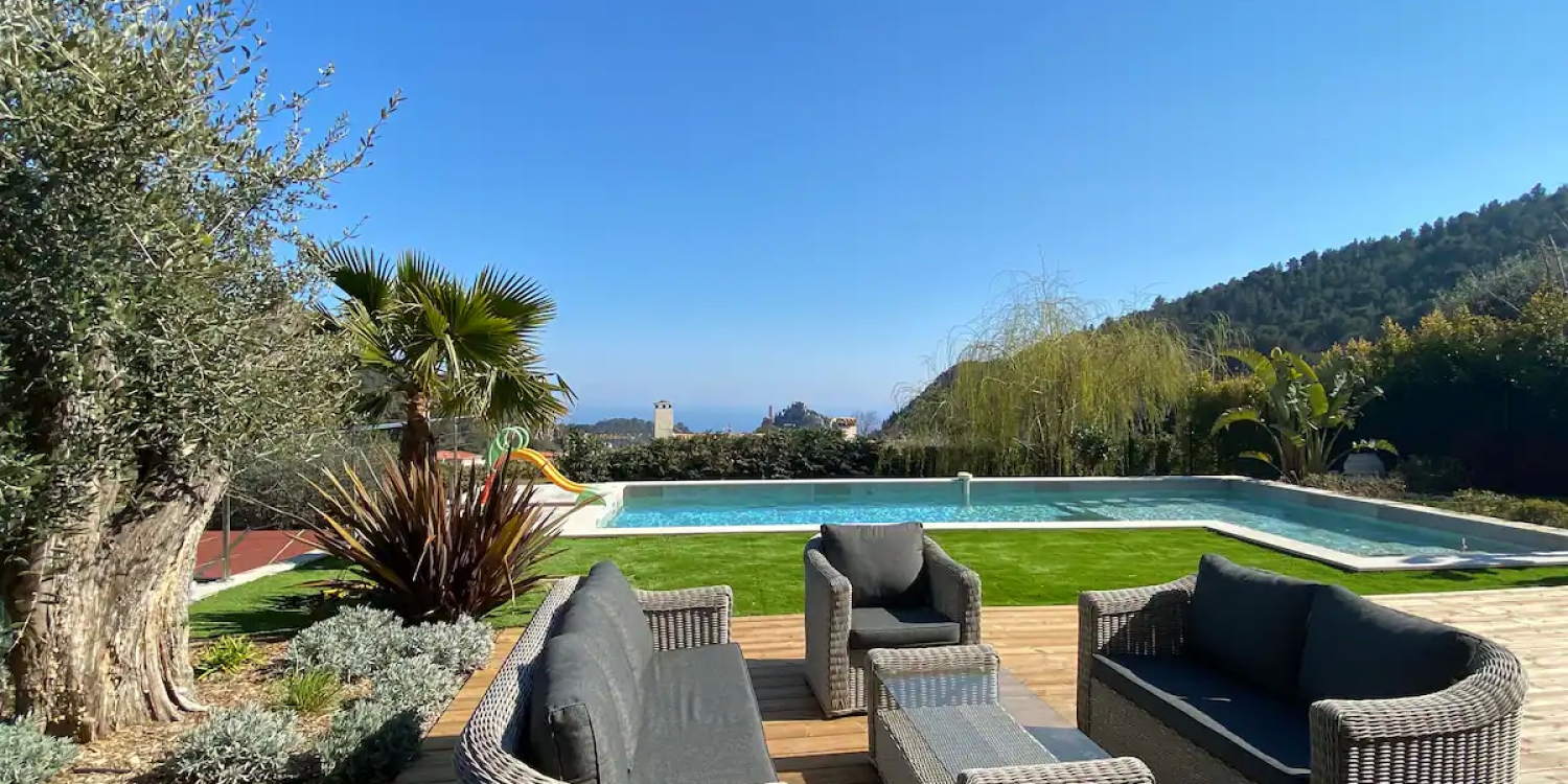 Photo 1 - Villa avec piscine chauffée et vue sur Eze - Terrasse avec piscine