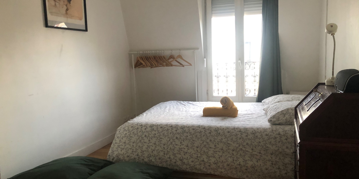 Photo 8 - Appartement 2 pièces, calme, lumineux, bien insonorisé, place d'Italie - La chambre avec un futon au sol. Possibilité d'ajouter un second futon.