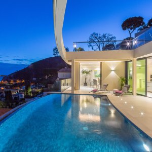 Photo 12 - Villa luxueuse de style californien - Vue nocturne piscine