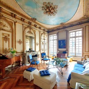Photo 4 - Appartement historique XVIII ème siècle - Salon Versailles avec piano 1/4 de queue coté entrée