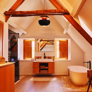 Photo 27 - Ferme du XIX siècle totalement rénovée - Chambre en suite - Baignoire, Douche Pluie, WC indépendant