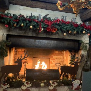 Photo 2 - Restaurant et hôtel devant le Palais des Papes  - La cheminée décorée pour Noël 