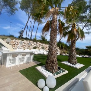 Photo 4 - Villa design avec vue panoramique  - Coin bar et ses palmiers 
