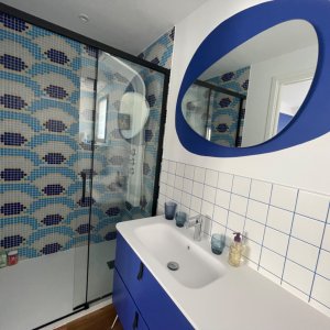 Photo 16 - Grande villa de luxe sur la plage - Salle de bains chambre bleue