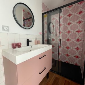 Photo 24 - Grande villa de luxe sur la plage - Salle de bains chambre rose