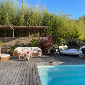 Photo 3 - Petite hacienda avec piscine - Salon extérieur