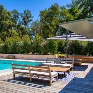 Photo 17 - Golfe de St Tropez Villa provençale  entre les vignobles des châteaux St Maur et  Châteaux  St Marc  - terrasse pool house