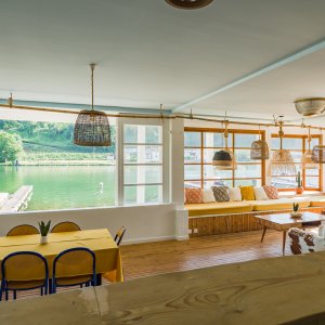 Photo 12 - Luxurious Californian-style villa with panoramic views of the Seine - Cuisine ouverte et salle à manger avec vue