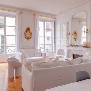 Photo 7 - Bel appartement lumineux à la déco épurée - Paris 6  - salon - salle à manger