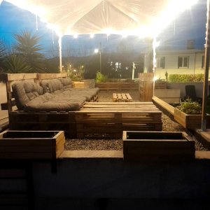 Photo 17 - Terrasse avec piscine Salon palette tonelle  - 