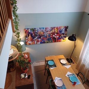 Photo 20 - Triplex unique, fun et éclectique  de 125 m² - vue salle-à-manger depuis mezzanine premier étage