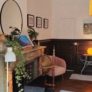 Photo 4 - Salon dans maison bourgeoise avec cachet - Cheminée marbre, porte dissimulée (vérouillable)