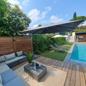 Photo 1 - Villa californienne avec piscine - Terrasse - salon extérieur