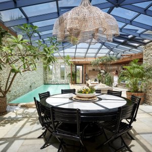 Photo 5 - Authentique Moulin sur les falaises de Bonifacio, villa de 420 m² avec piscine intérieure chauffée - Piscine chauffée