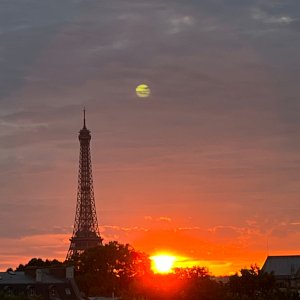 Photo 9 - St Germain des Prés: terrasse 50 m² avec vue plein ciel sur la Tour Eiffel  - Coucher de soleil