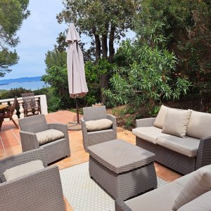 Photo 4 - Bastide with a superb sea view and a swimming pool - Salon extérieur 