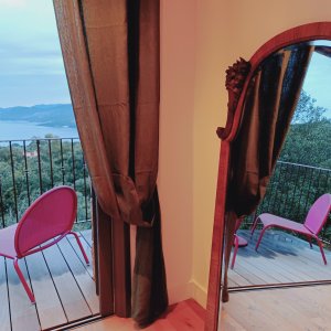 Photo 21 - Villa de charatère en Corse - vue panoramique mer  - Balcon chambre 2