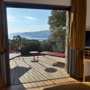 Photo 23 - Villa de charatère en Corse - vue panoramique mer  - Terrasse chambre