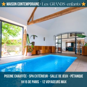 Photo 0 -  Villa à 1h15 de Paris avec piscine, spa, pétanque & jeux - 