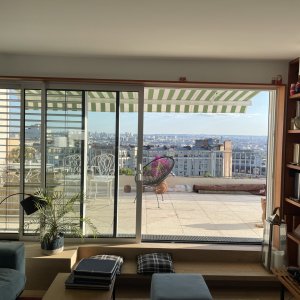 Photo 0 - Penthouse avec terrasse panoramique sur Paris  - Séjour donnant sur terrasse panoramique  